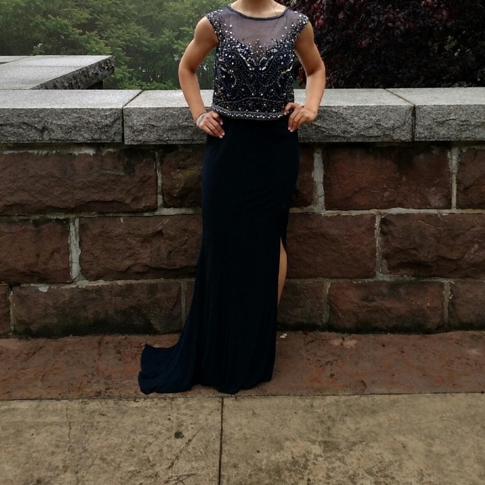 Camille La Vie beaded gown